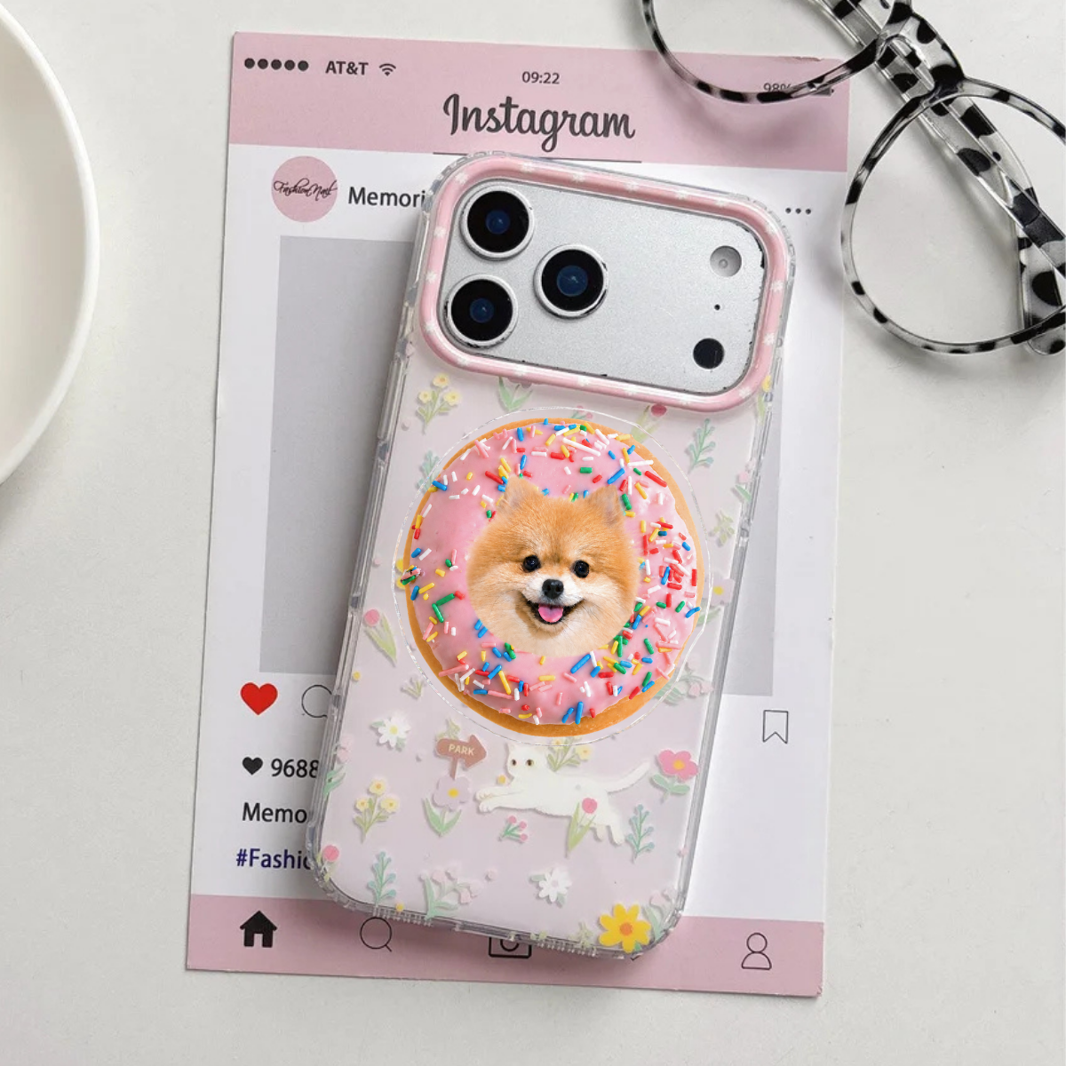 【写真】 ドーナツデザイン ペット写真で作る スマホグリップ｜カスタムスマホアクセサリー