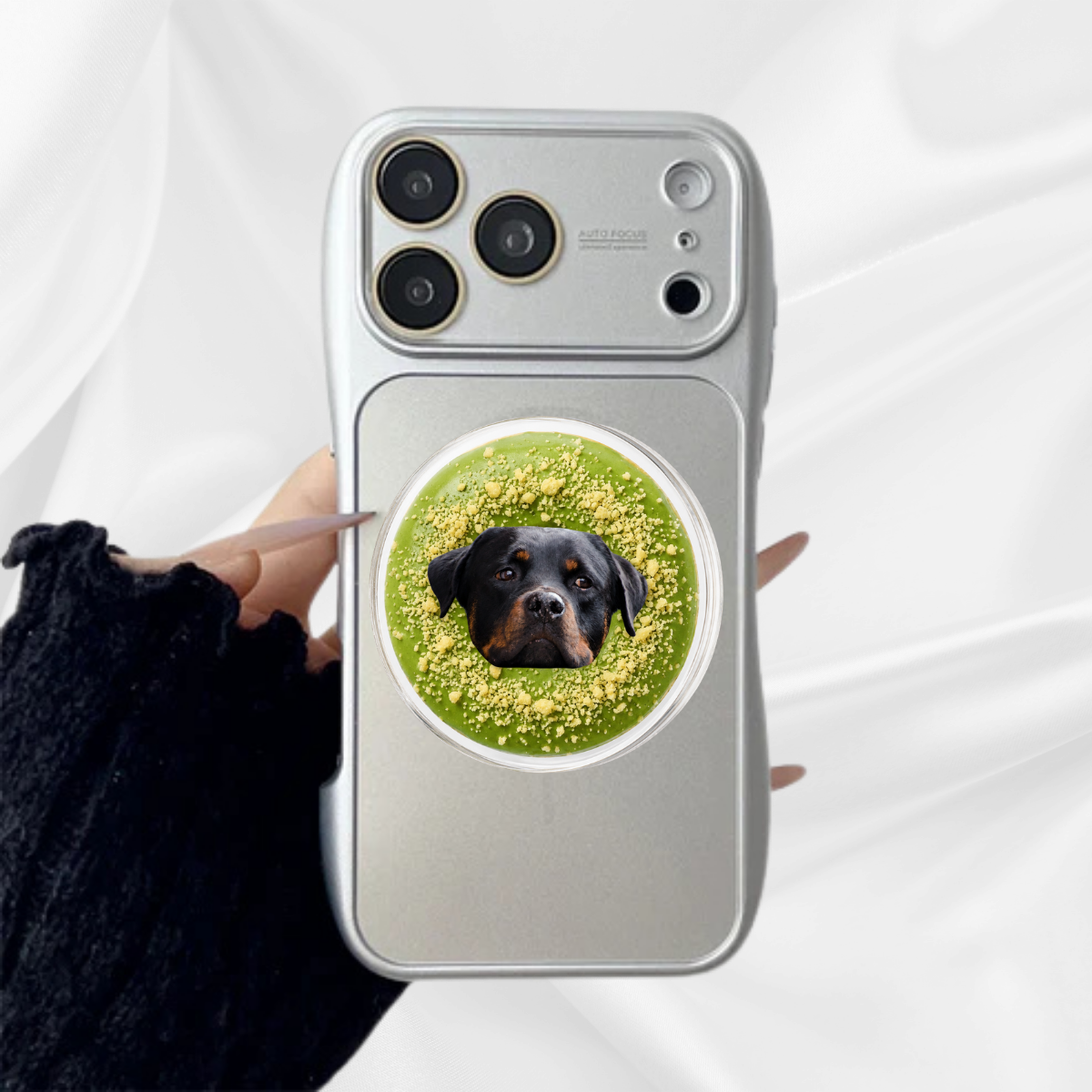 【写真】 ドーナツデザイン ペット写真で作る スマホグリップ｜カスタムスマホアクセサリー