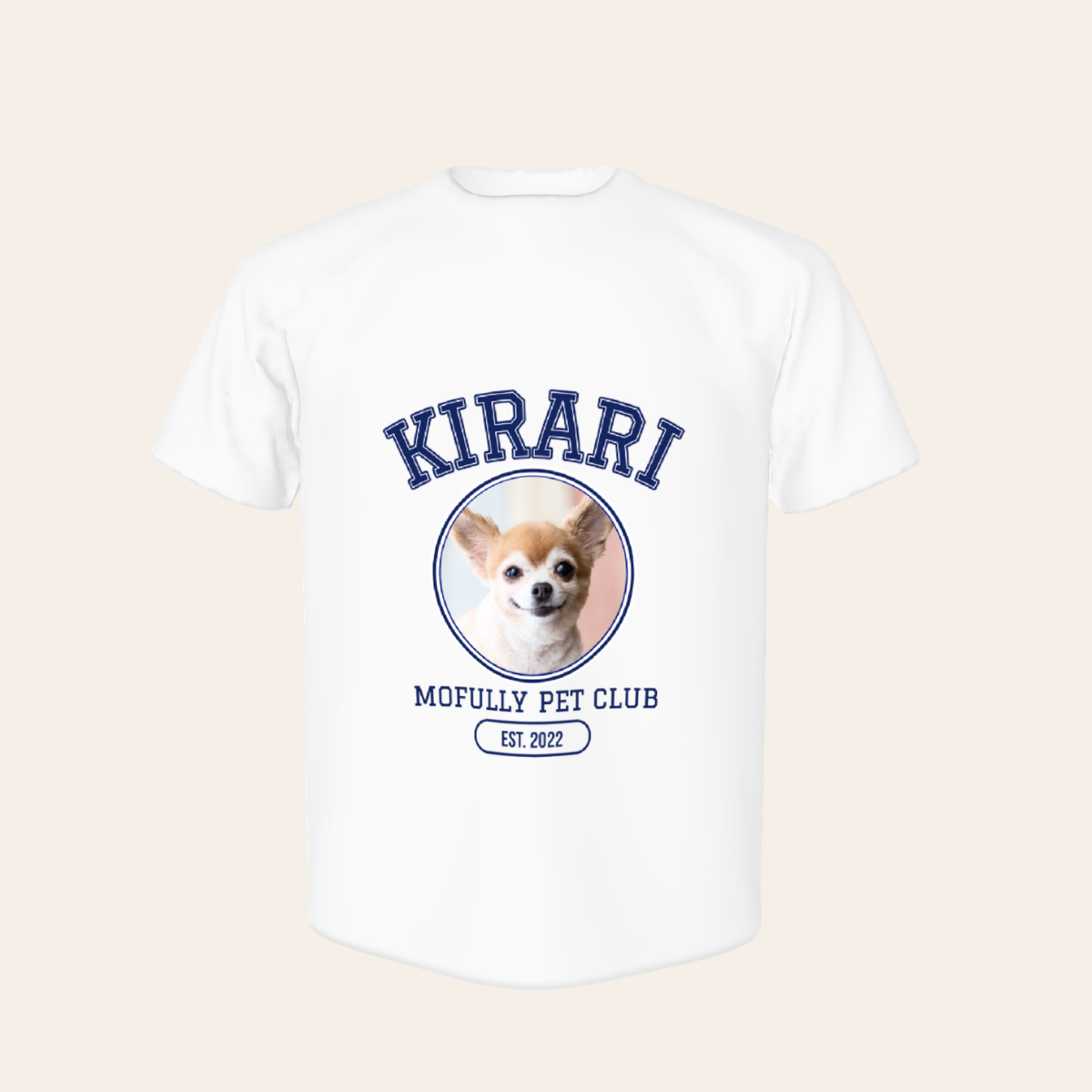 【写真＋名入れ】うちの子 カレッジロゴTシャツ｜ペット写真で作る オーダーメイドTシャツ