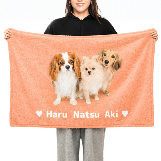 【写真＋名入れ】ふわふわブランケット｜うちの子 全面プリント・オーダーメイド