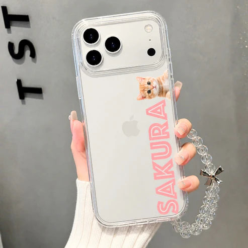 【写真+名入れ】選べるカラー 好きな写真+名前で作る オーダーメイド フォトiPhoneケース