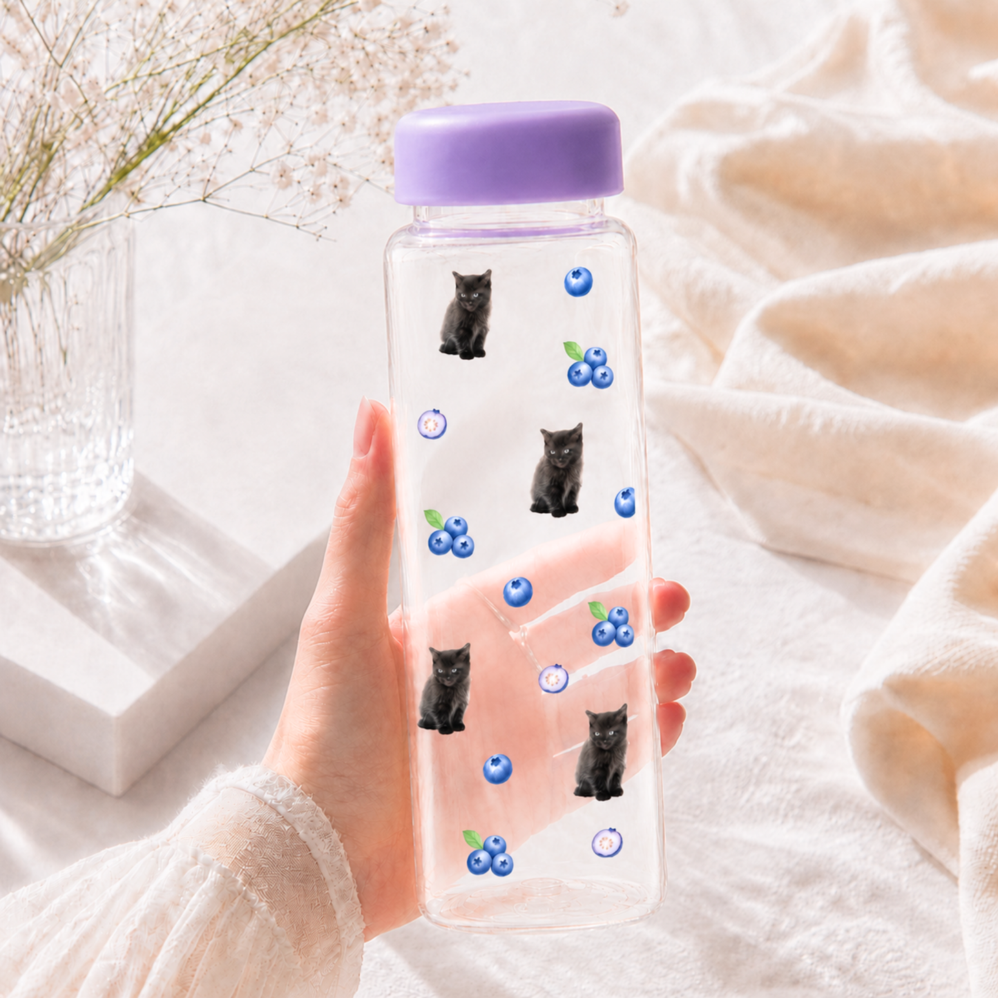 ペット写真入り フルーツクリアボトル｜オリジナル水筒・ドリンクボトル  500ml