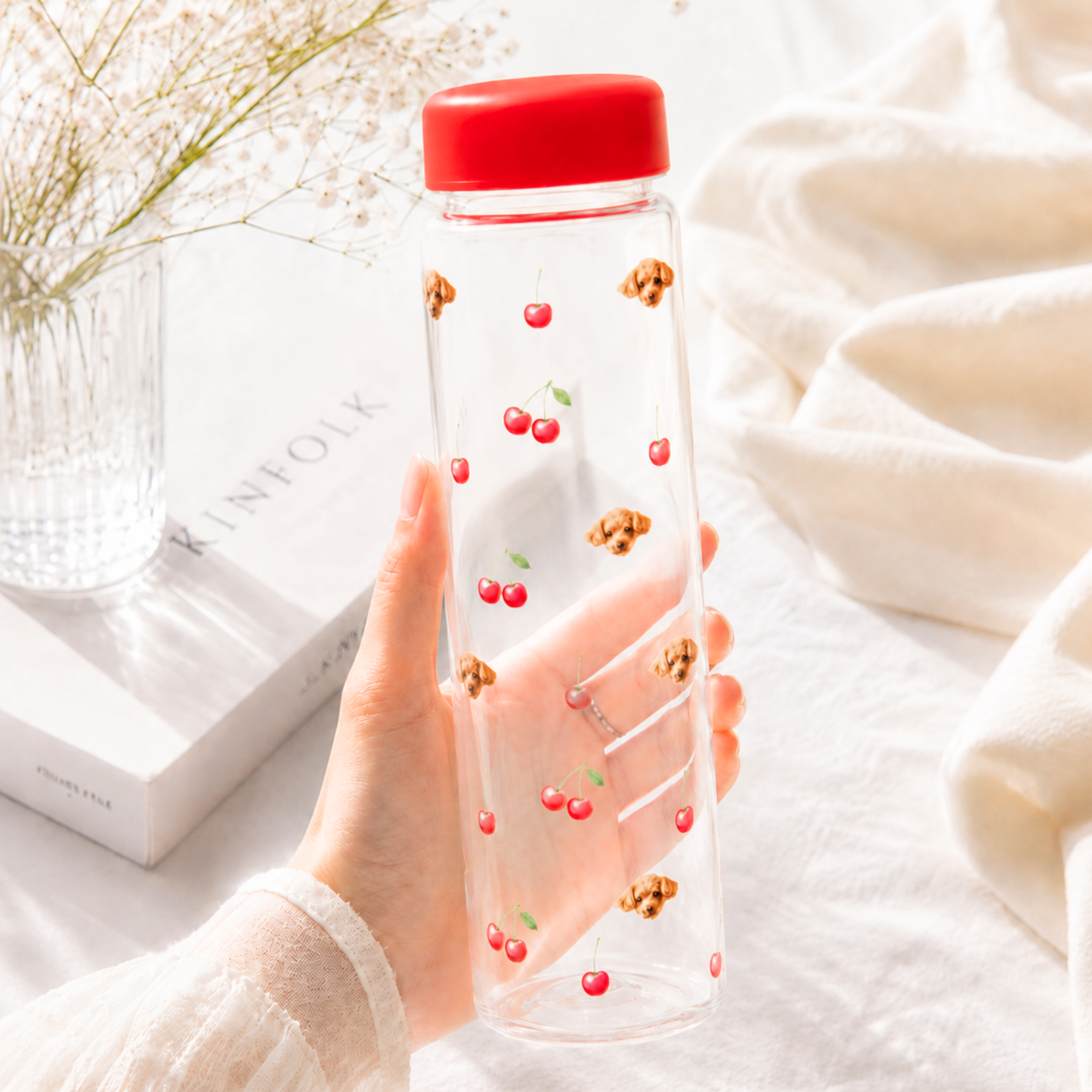 ペット写真入り フルーツクリアボトル｜オリジナル水筒・ドリンクボトル  500ml